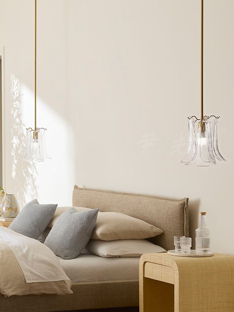 Ottilie hanglamp met bloemblaadjes uit glas