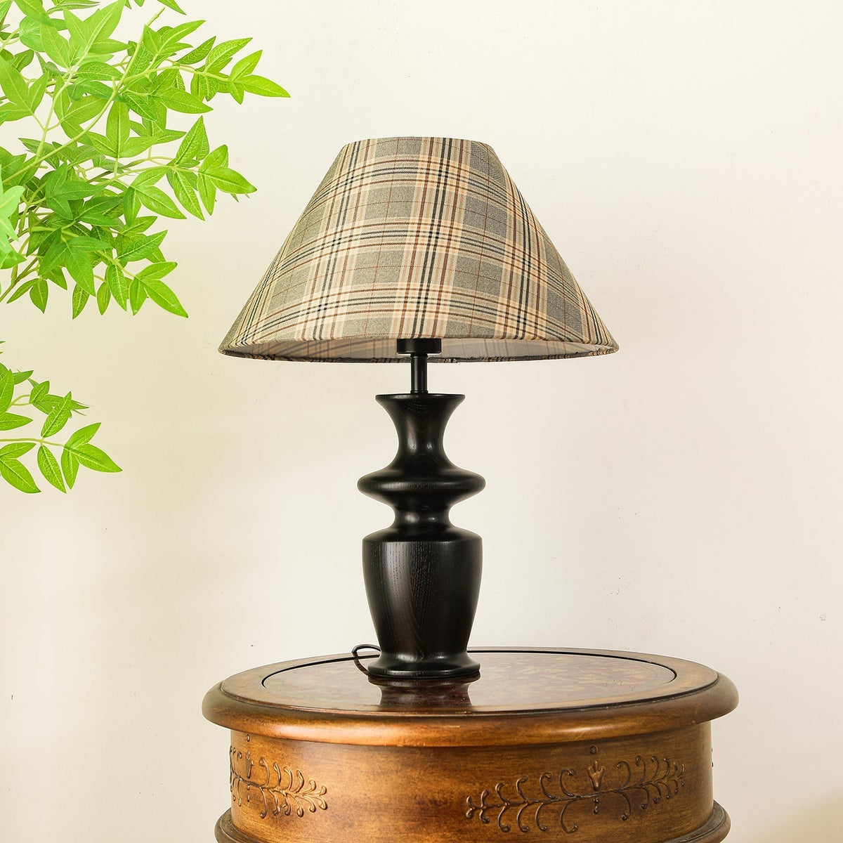 Herita Hout- en stoffen tafellamp