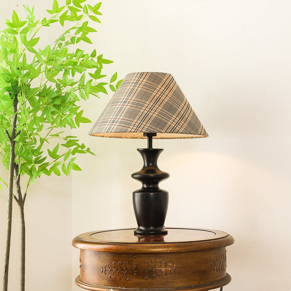 Herita Hout- en stoffen tafellamp