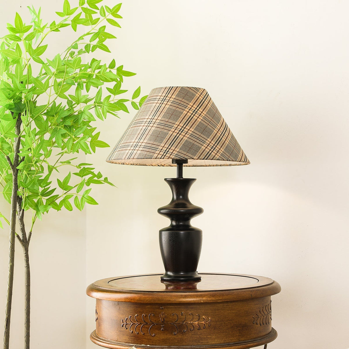 Herita Hout- en stoffen tafellamp