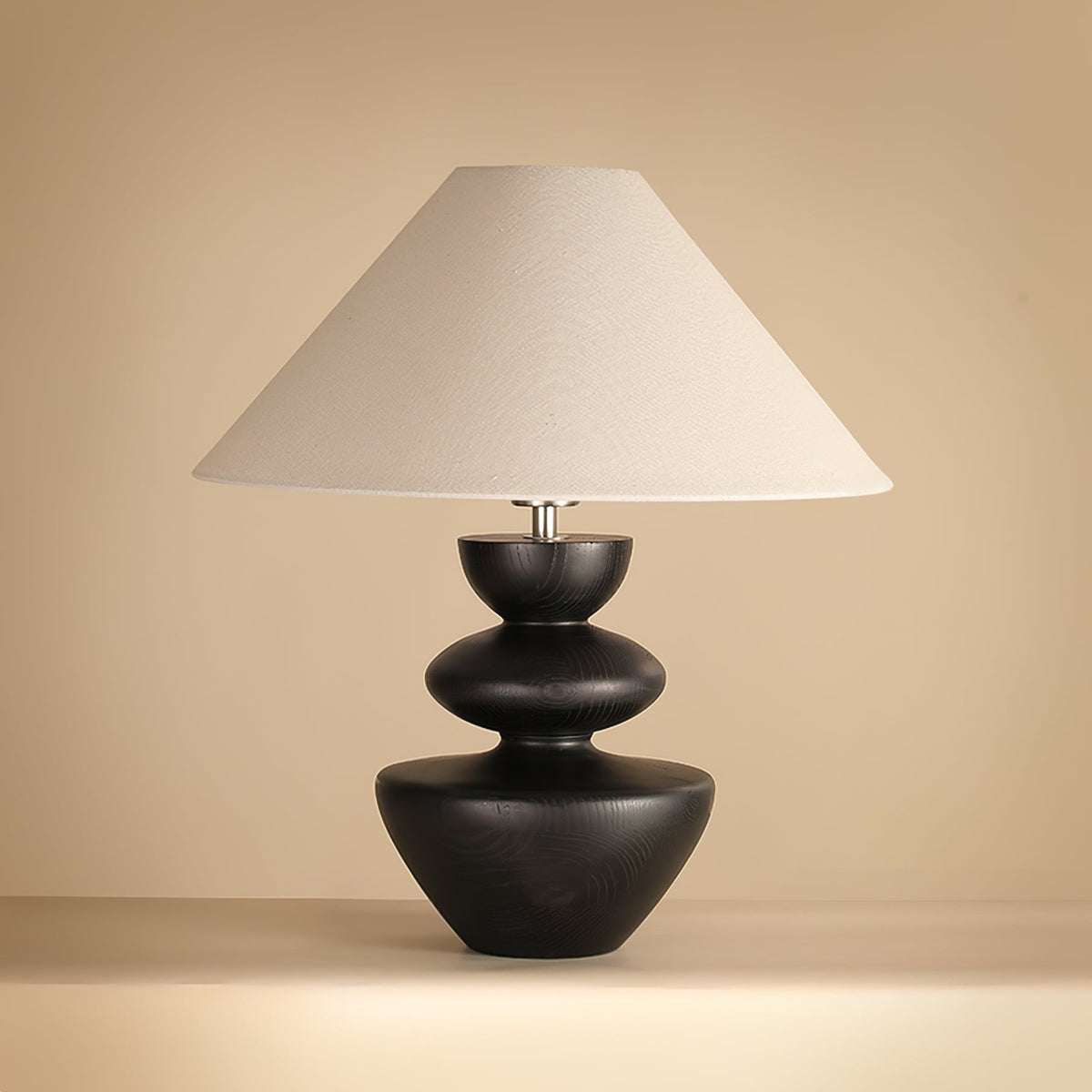 Joanne Vintage tafellamp van donker walnoot hout