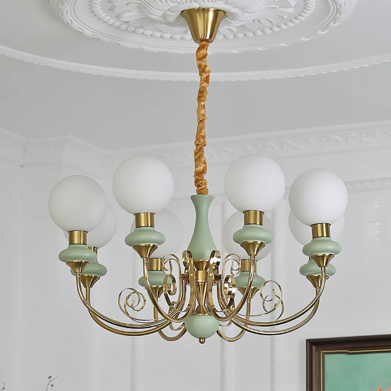 Evsolia kroonluchter van groen onyx glas