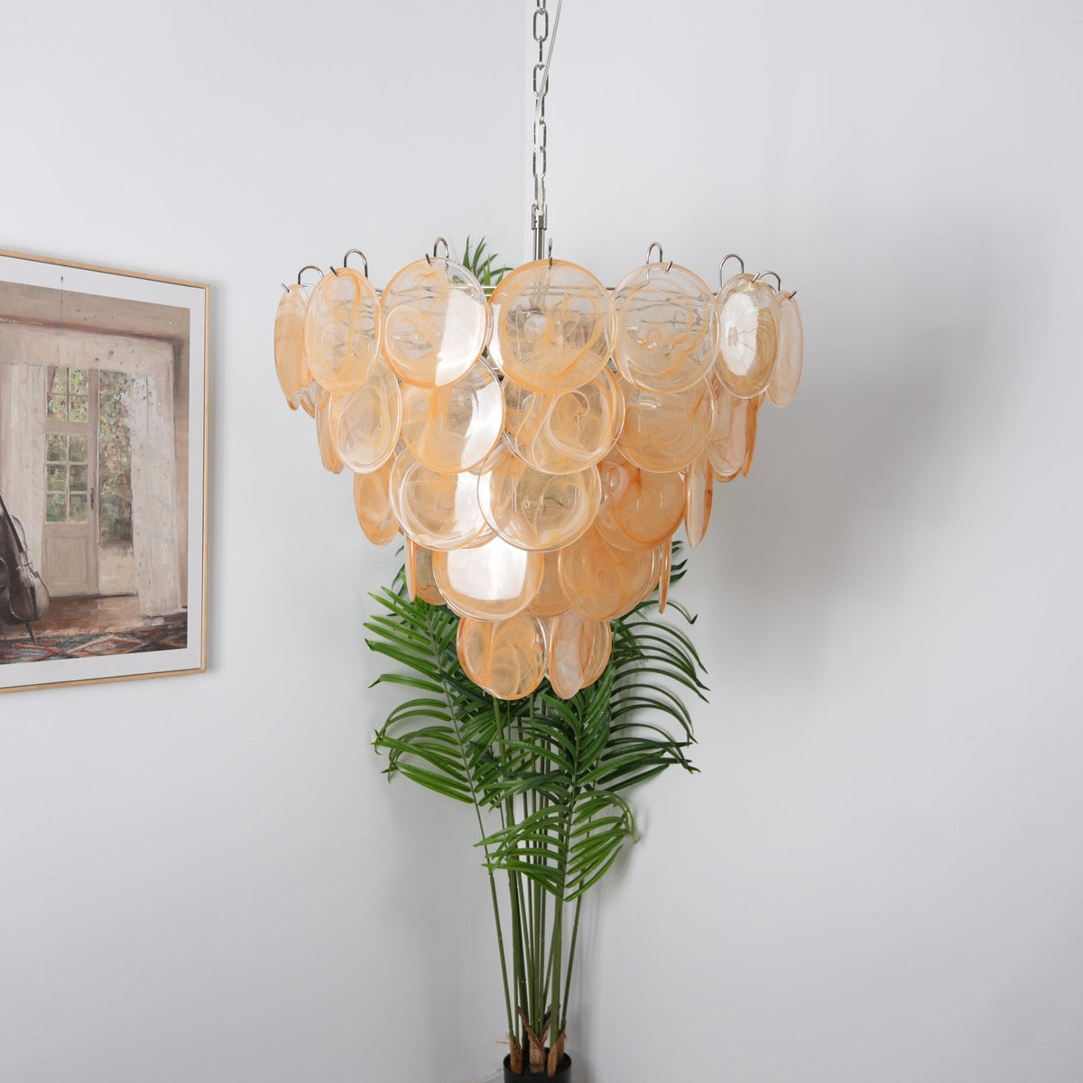 Celisira Murano Disc Kroonluchter van glas Klassiek Oranje
