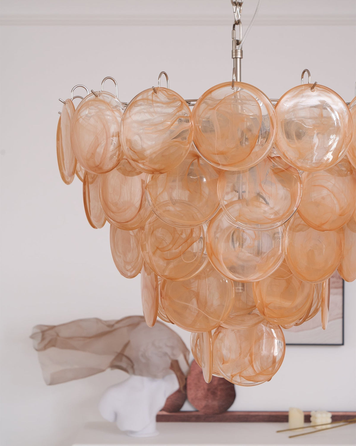 Celisira Murano Disc Kroonluchter van glas Klassiek Oranje