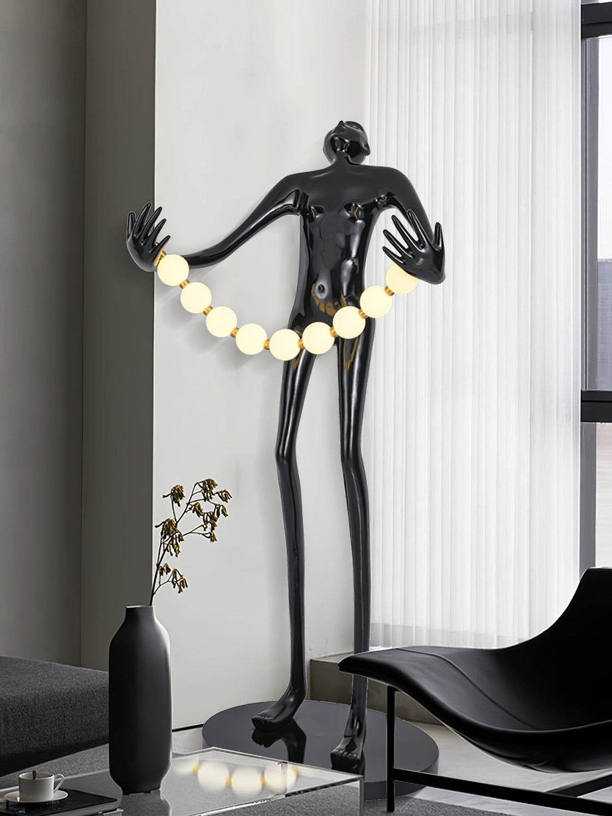 Orbit Beaded Sculptural vloerlamp