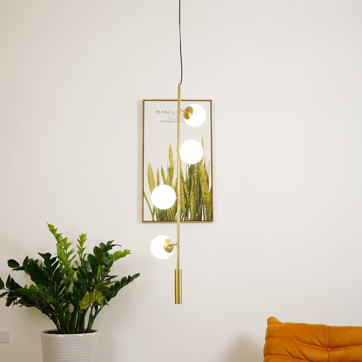 Erevia Moderne hanglamp van messing met glas