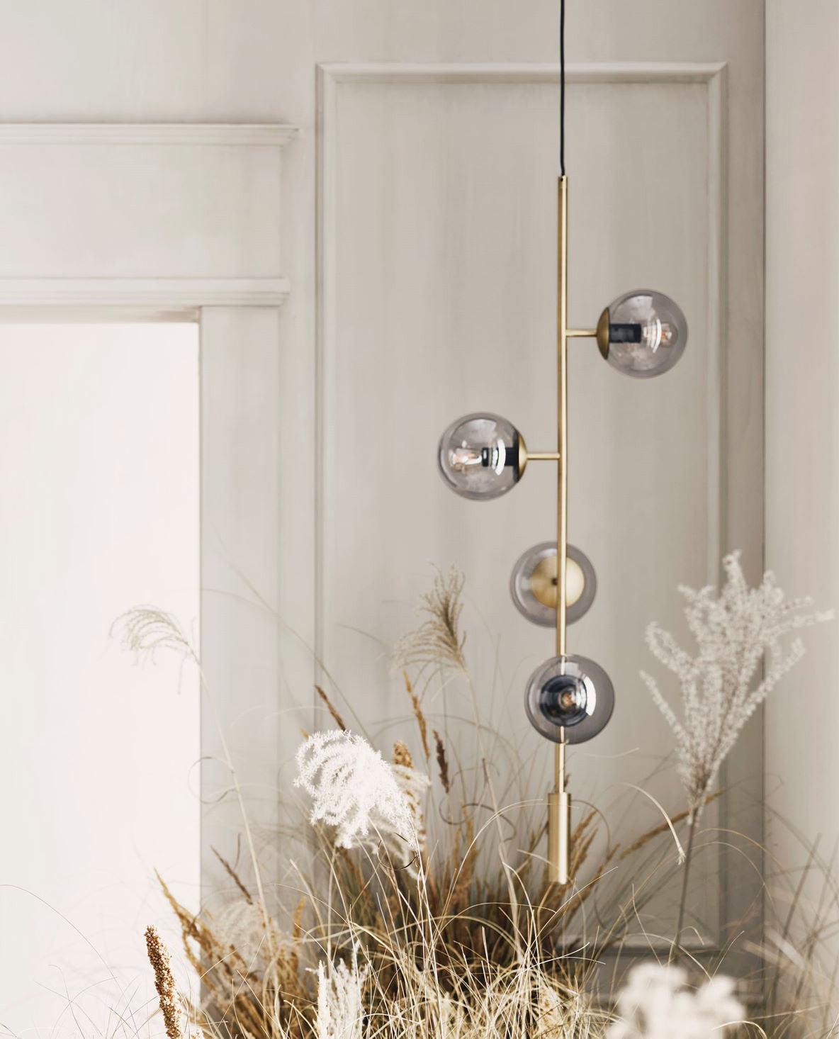 Erevia Moderne hanglamp van messing met glas