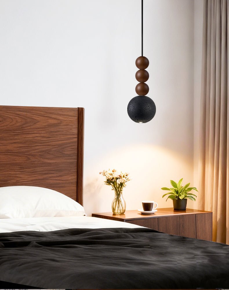Tizn Zwart travertin Hout Moderne hanglamp