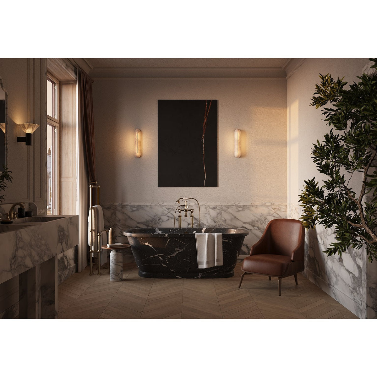 Armaryra Oblong albasten wandlamp