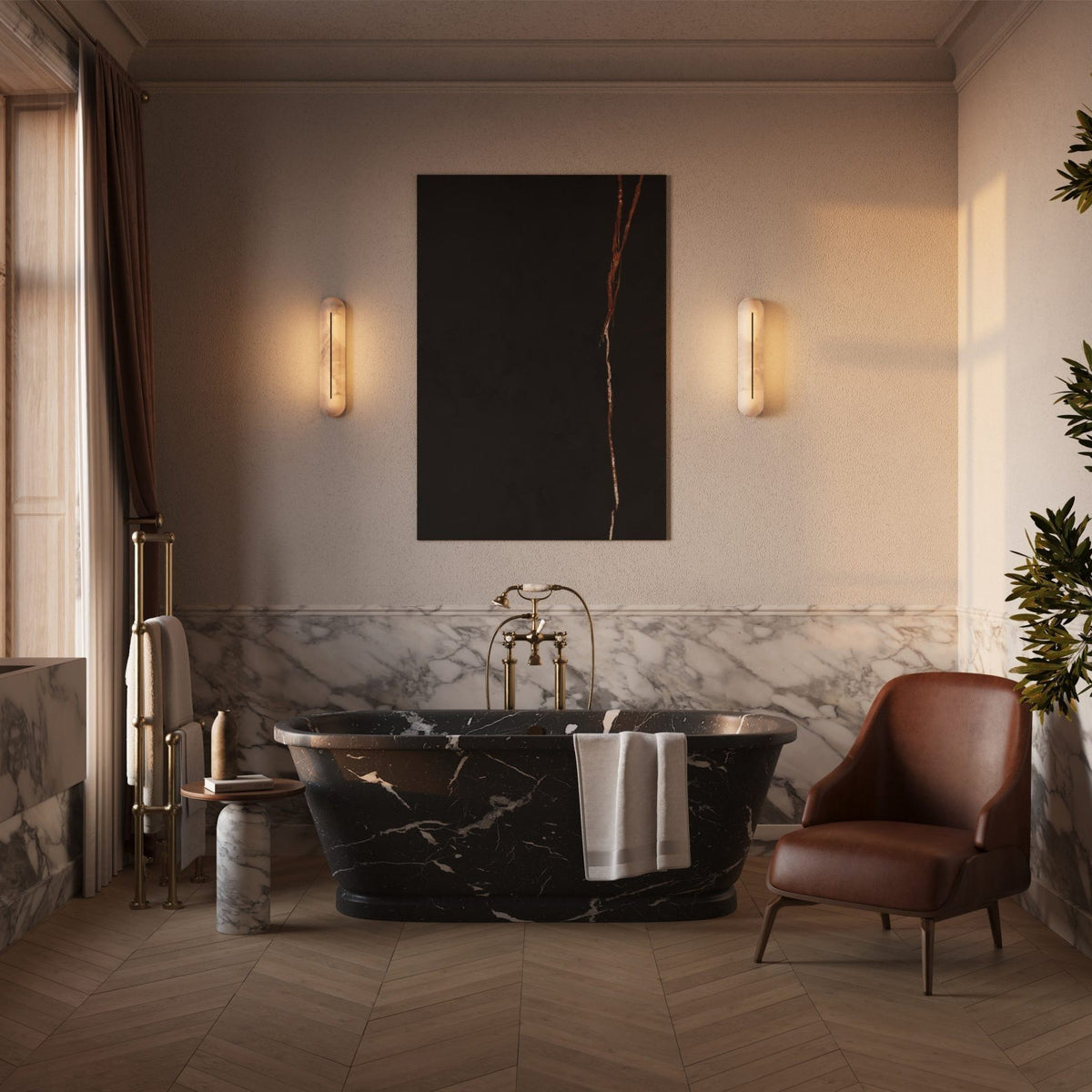 Armaryra Oblong albasten wandlamp