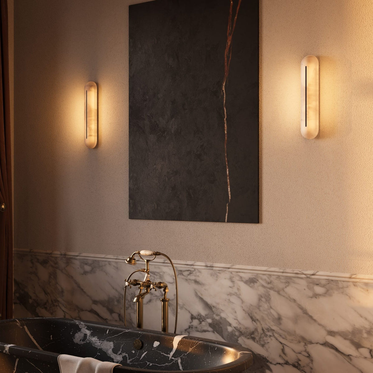 Armaryra Oblong albasten wandlamp