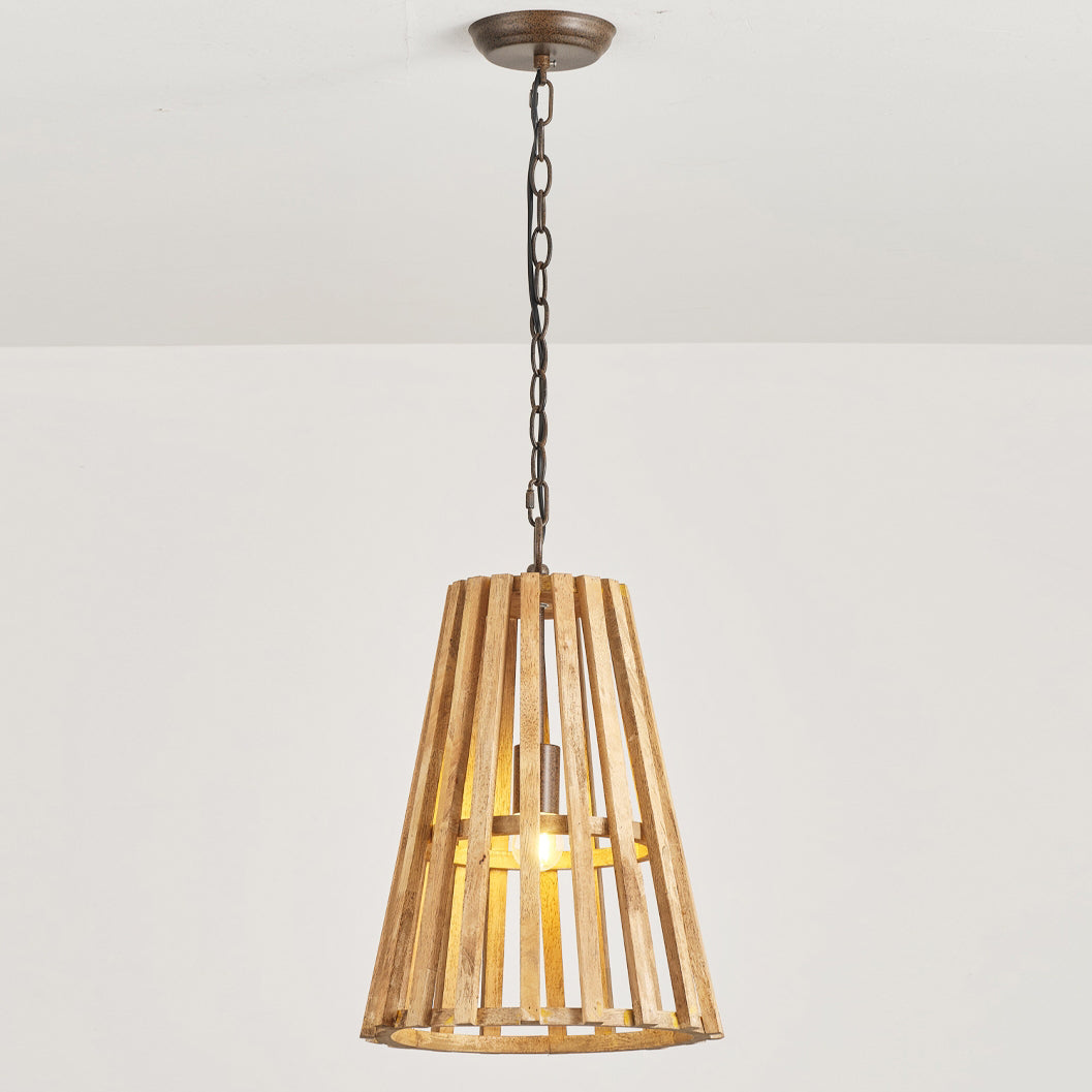Avsolel houten hanglamp