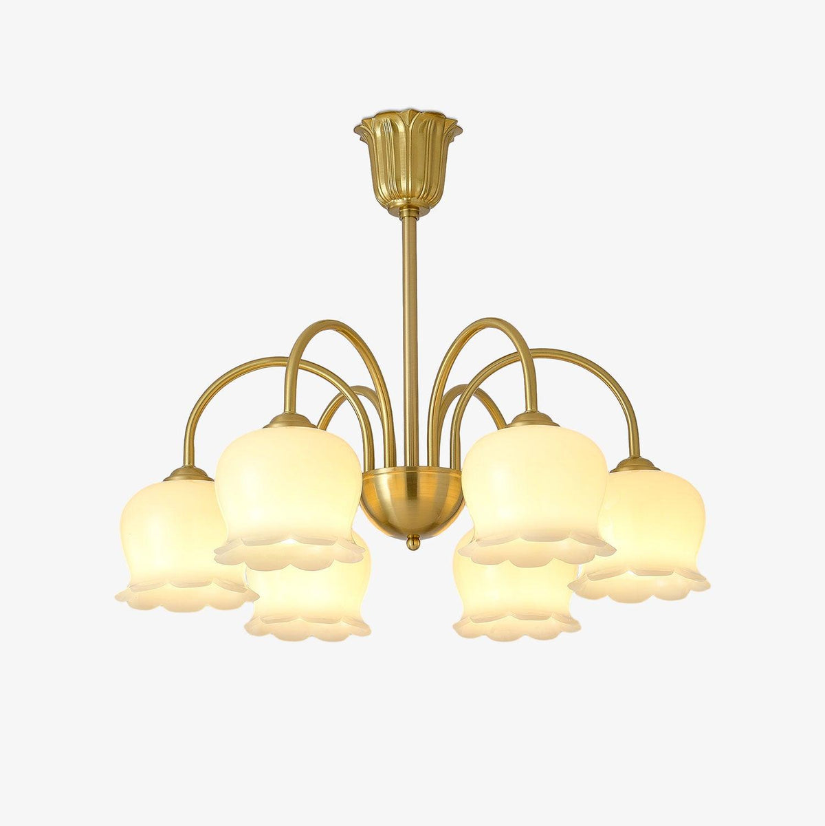 Solenora Kroonluchter messing Elegante Gebogen Arm