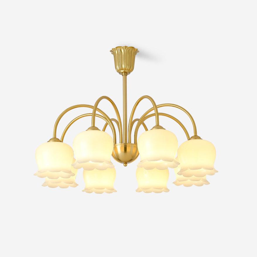 Solenora Kroonluchter messing Elegante Gebogen Arm