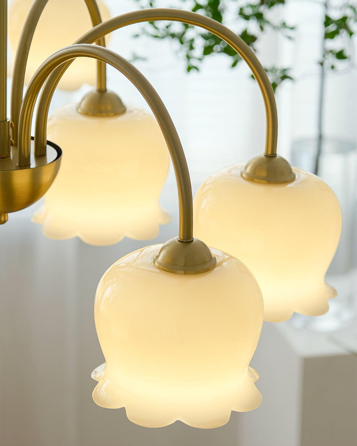 Solenora Kroonluchter messing Elegante Gebogen Arm