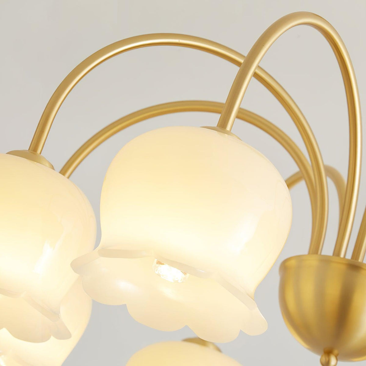 Solenora Kroonluchter messing Elegante Gebogen Arm