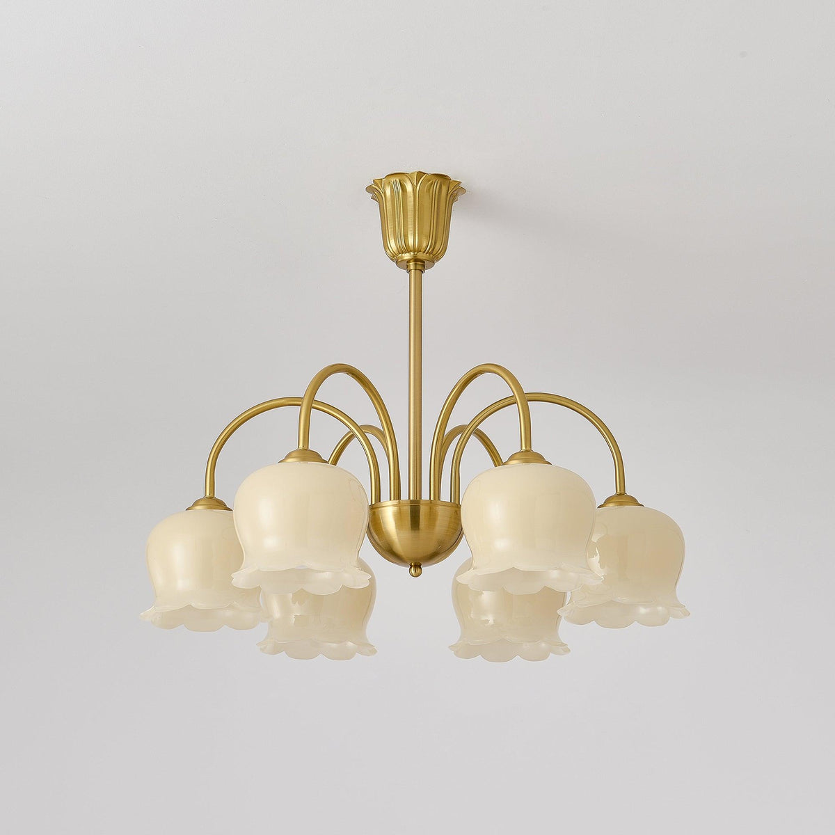 Solenora Kroonluchter messing Elegante Gebogen Arm