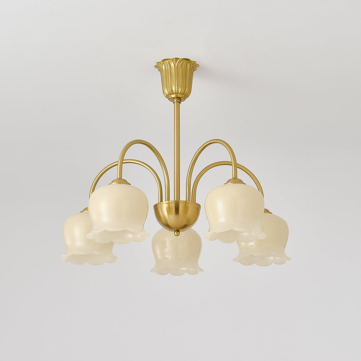 Solenora Kroonluchter messing Elegante Gebogen Arm