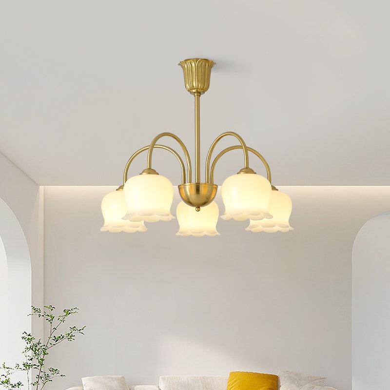 Solenora Kroonluchter messing Elegante Gebogen Arm
