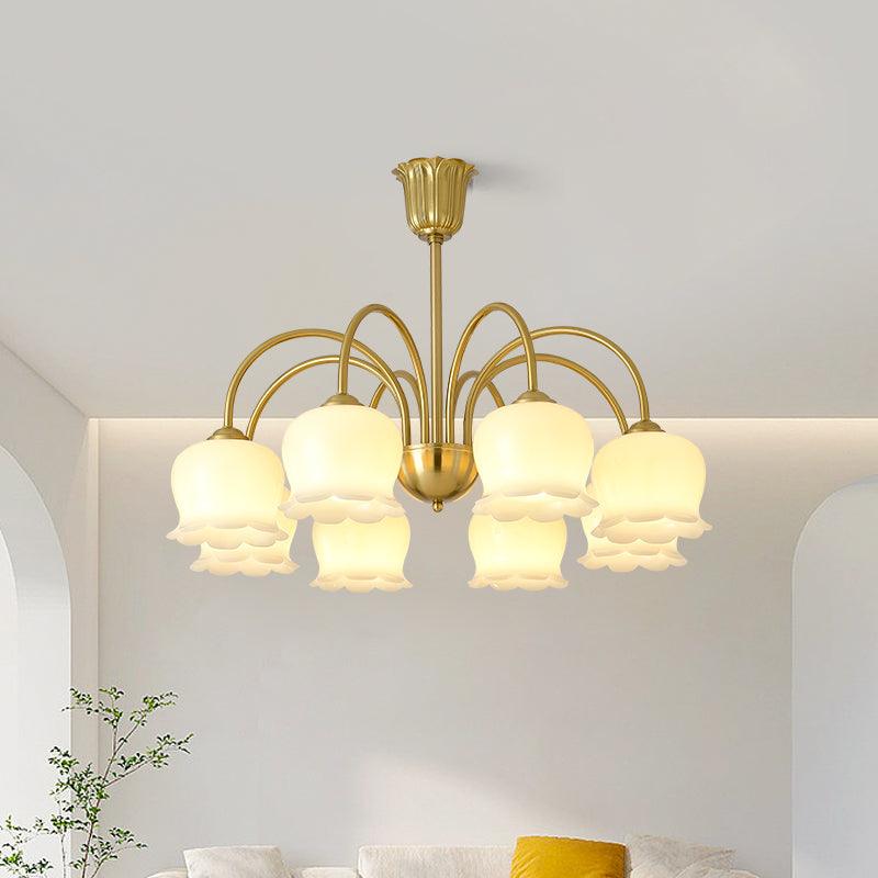 Solenora Kroonluchter messing Elegante Gebogen Arm
