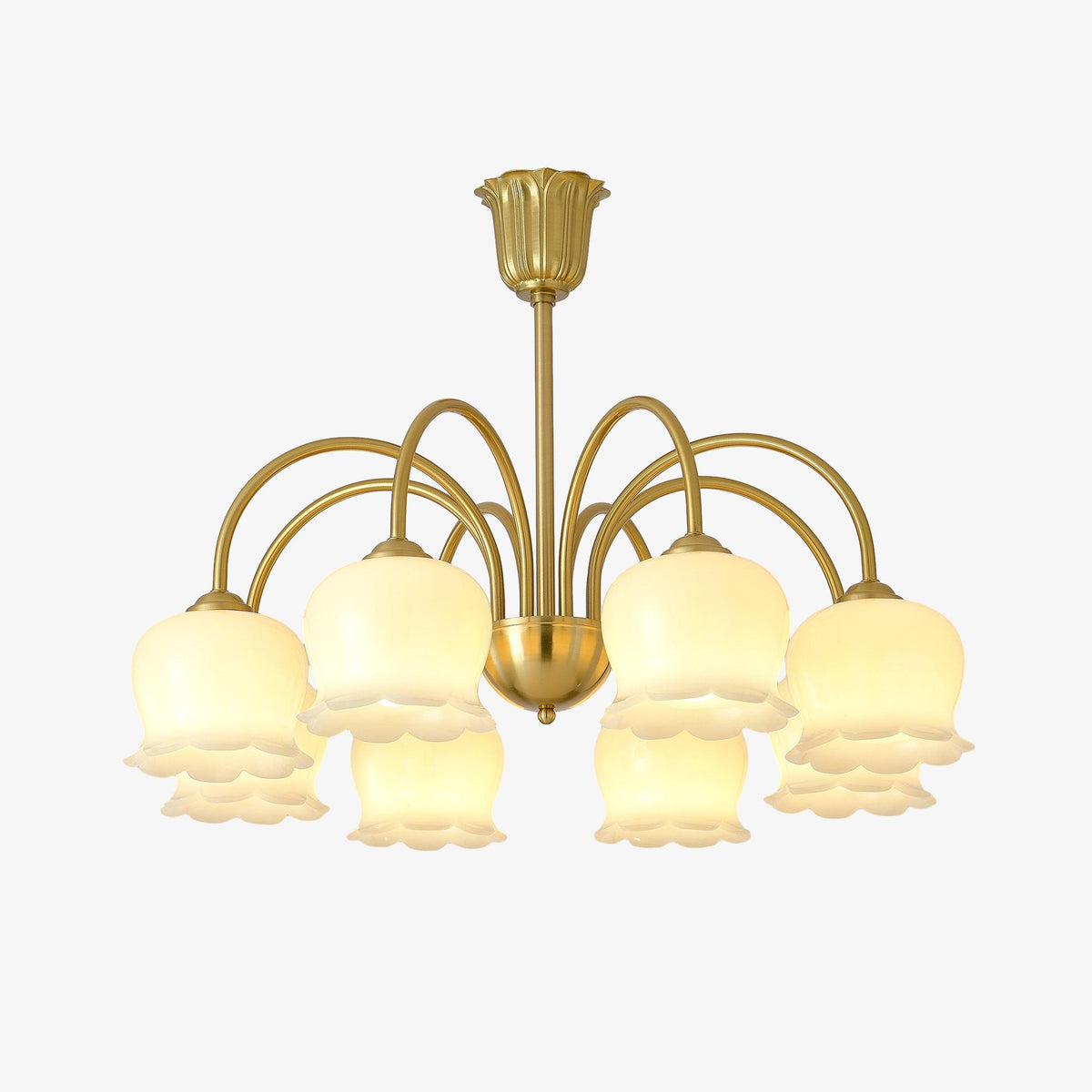 Solenora Kroonluchter messing Elegante Gebogen Arm
