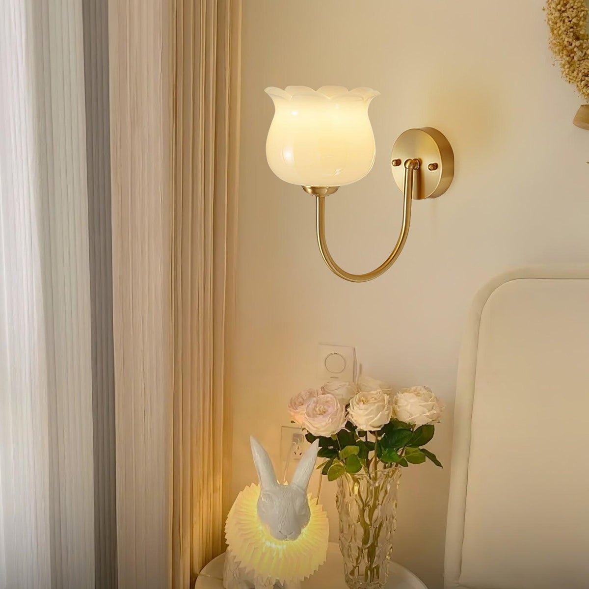 Avcarora Premium Noordse kunst messing glas wandlamp