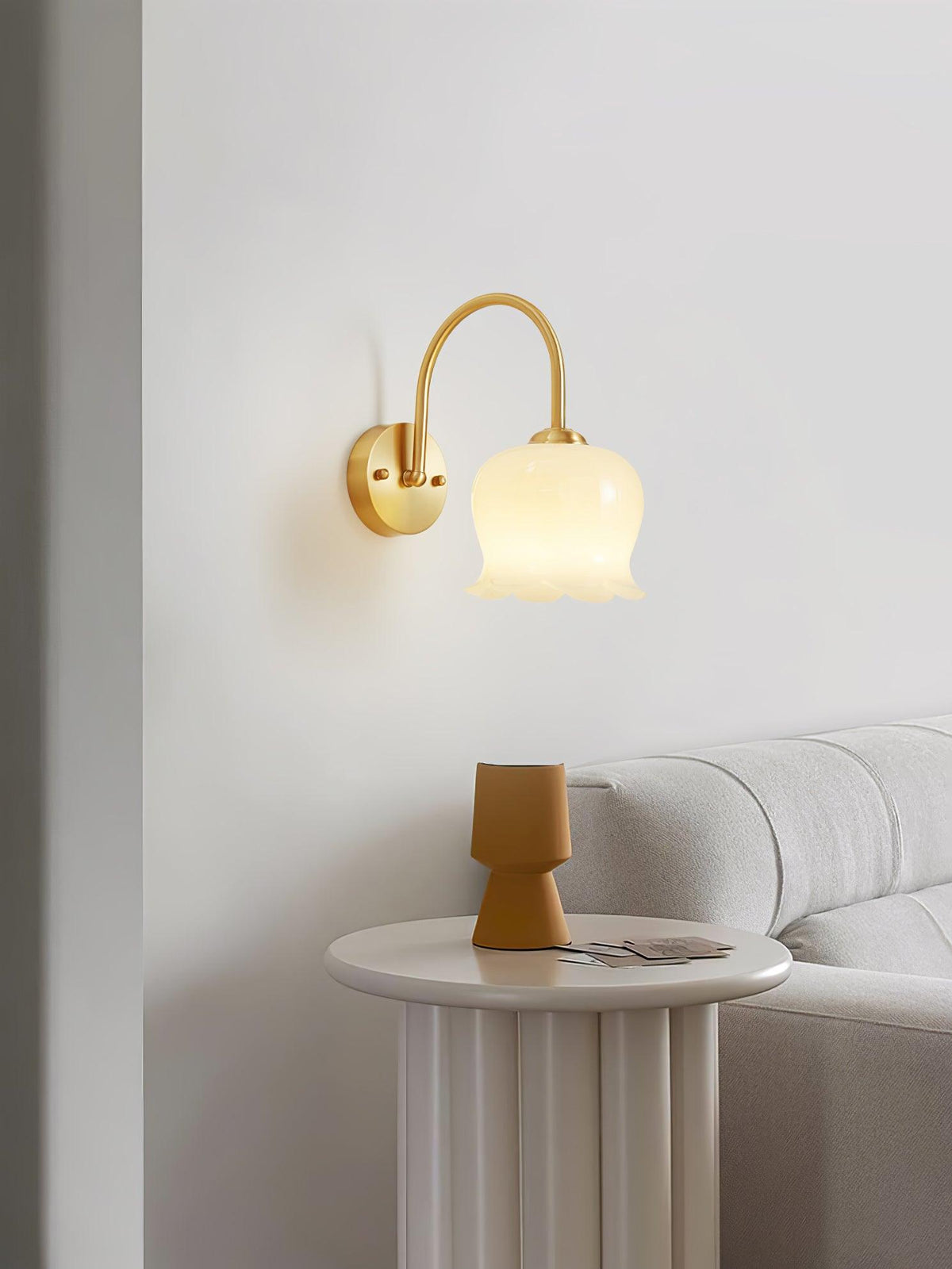 Avcarora Premium Noordse kunst messing glas wandlamp