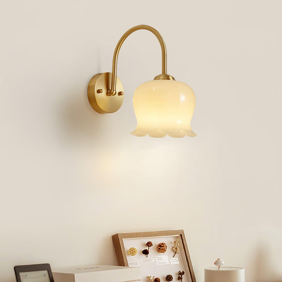 Avcarora Premium Noordse kunst messing glas wandlamp