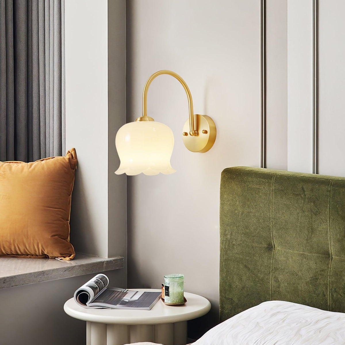 Avcarora Premium Noordse kunst messing glas wandlamp