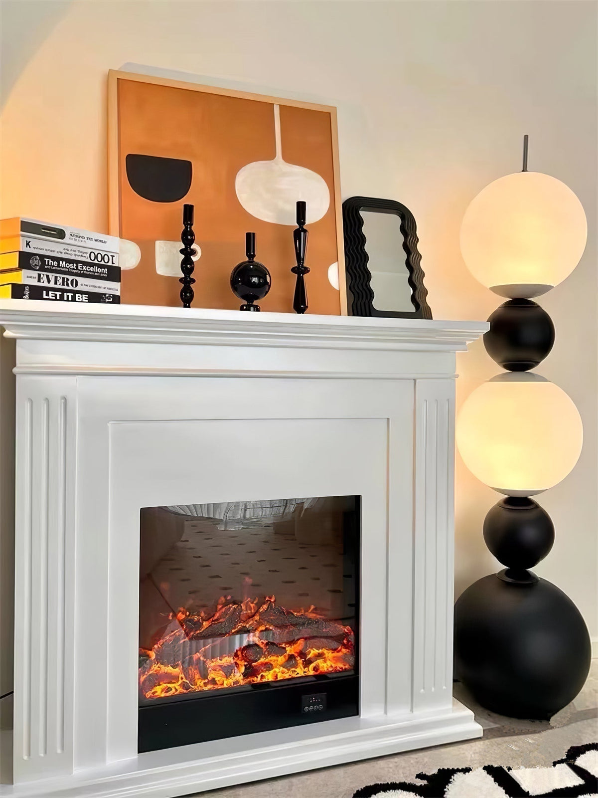 Ervynel vloerlamp zwart bolvormig minimalistisch woonkamer