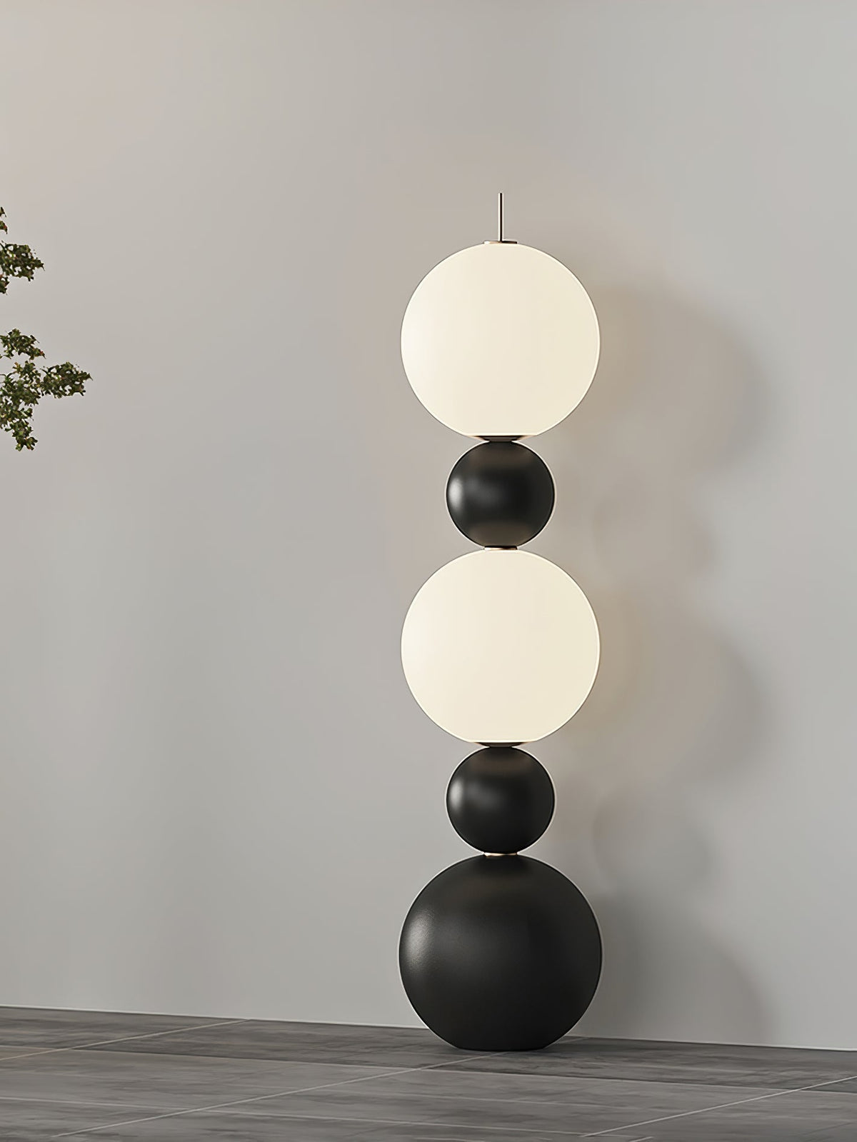 Ervynel vloerlamp zwart bolvormig minimalistisch woonkamer