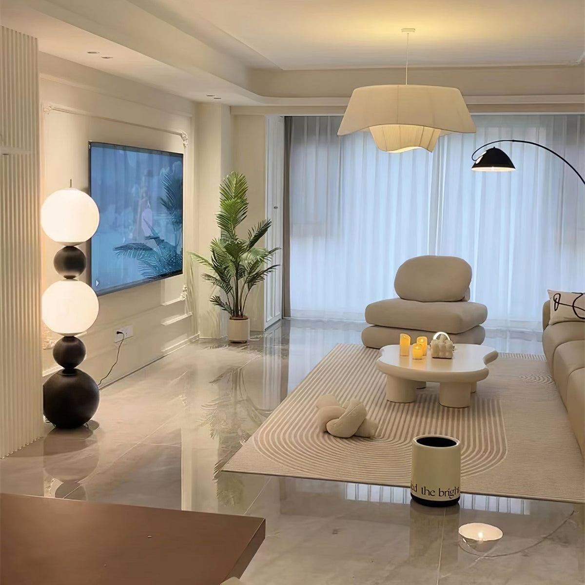 Ervynel vloerlamp zwart bolvormig minimalistisch woonkamer