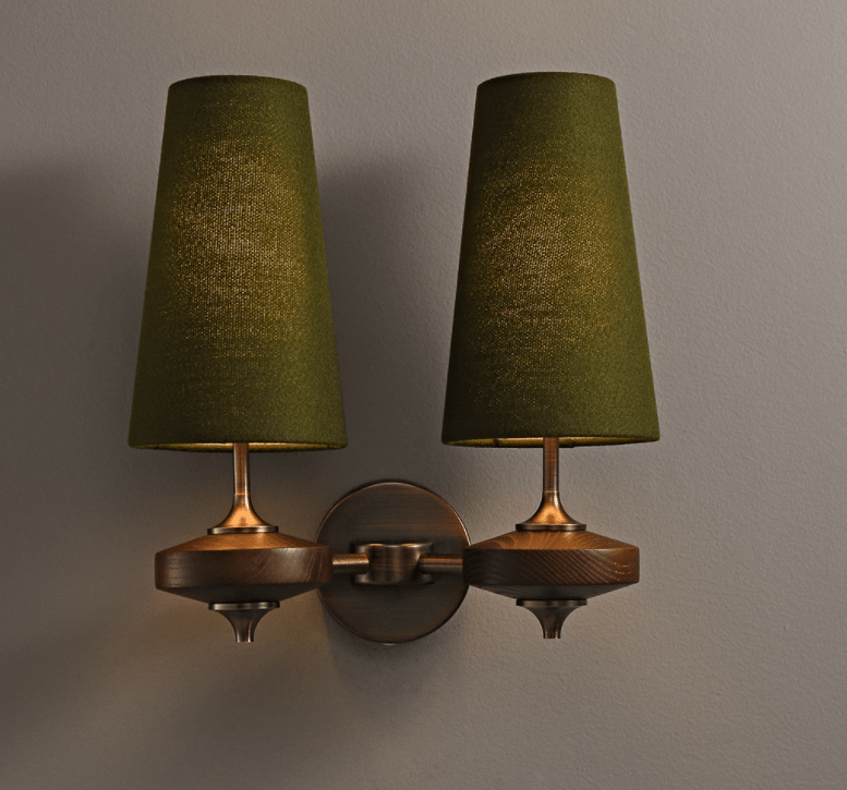 Hestin Dubbele lampenkap Wandlamp