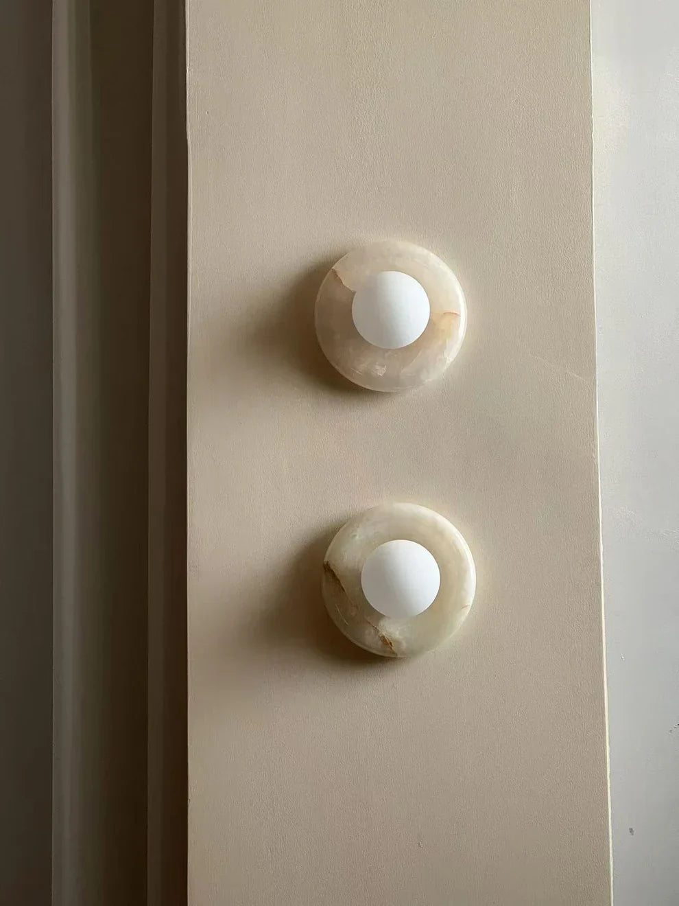Elif Modern Ronde Marmer Wandlamp Lampenkap Slaapkamer Woonkamer