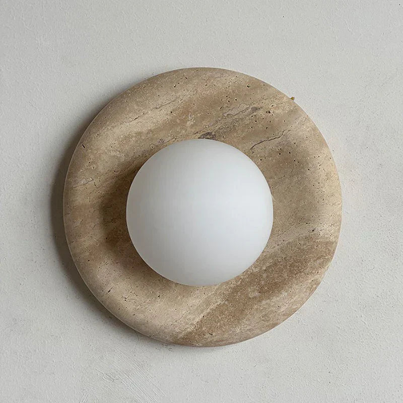 Elif Modern Ronde Marmer Wandlamp Lampenkap Slaapkamer Woonkamer