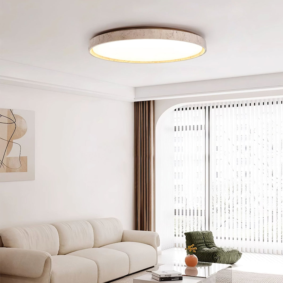 Kathy travertin Ronde plafondlamp