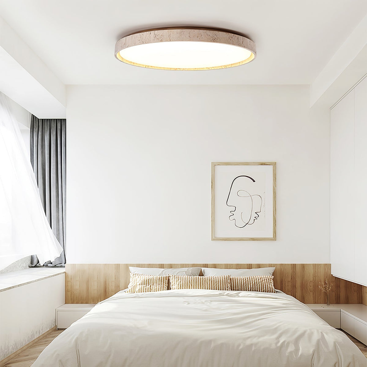 Kathy travertin Ronde plafondlamp