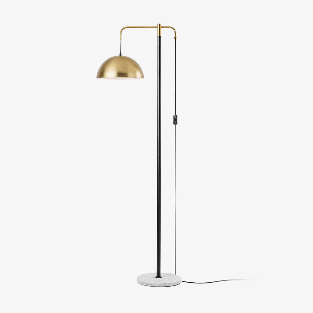 Lumirette messing vloerlamp met boogarm