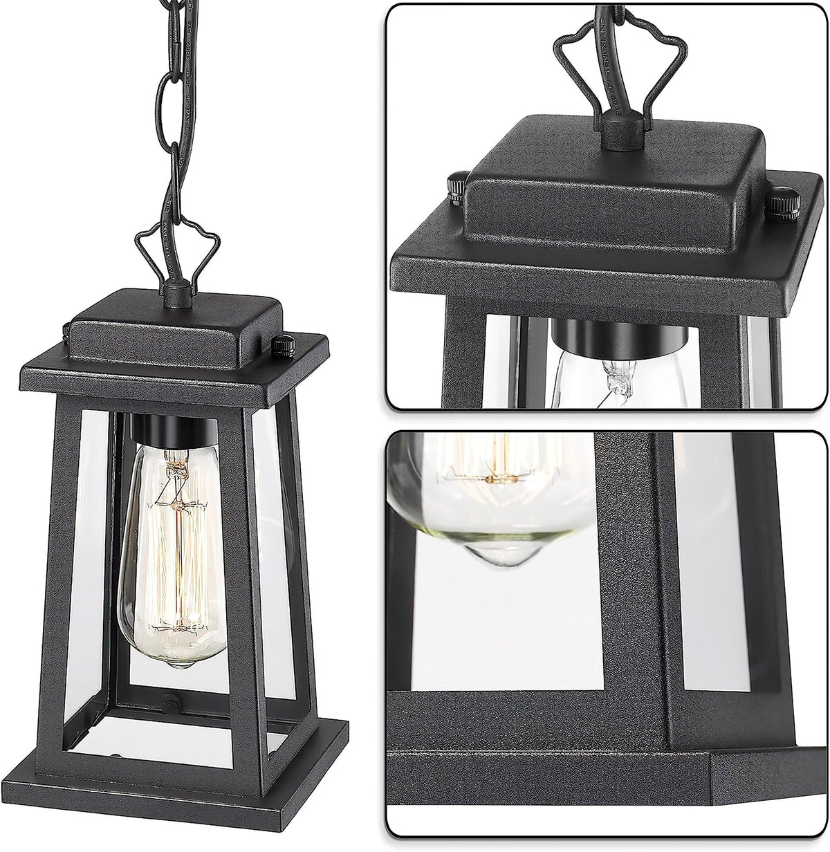 Terierenne hanglamp voor buiten in lantaarnstijl