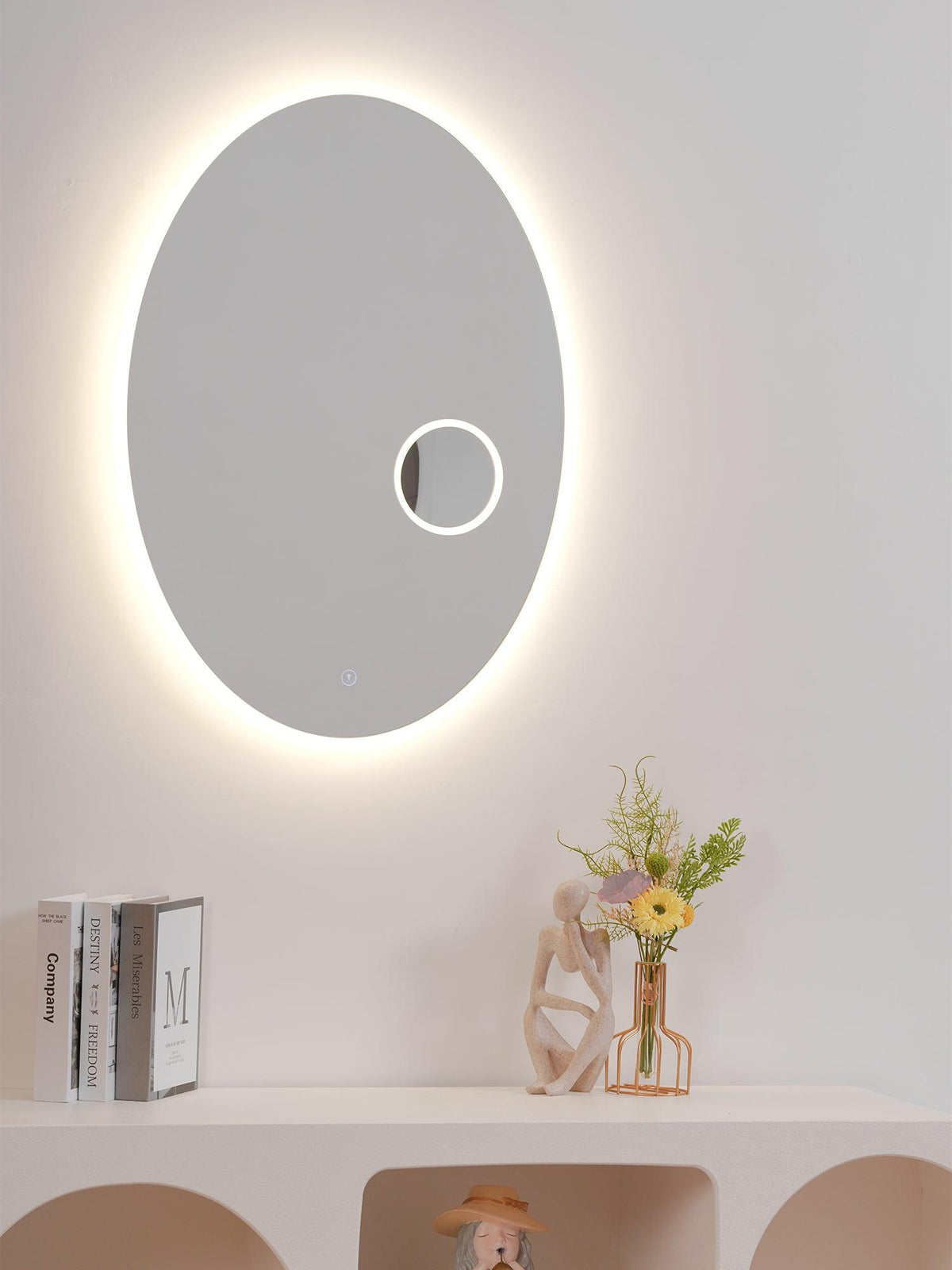 Ovariel Oval Mirror Plastic wandlamp