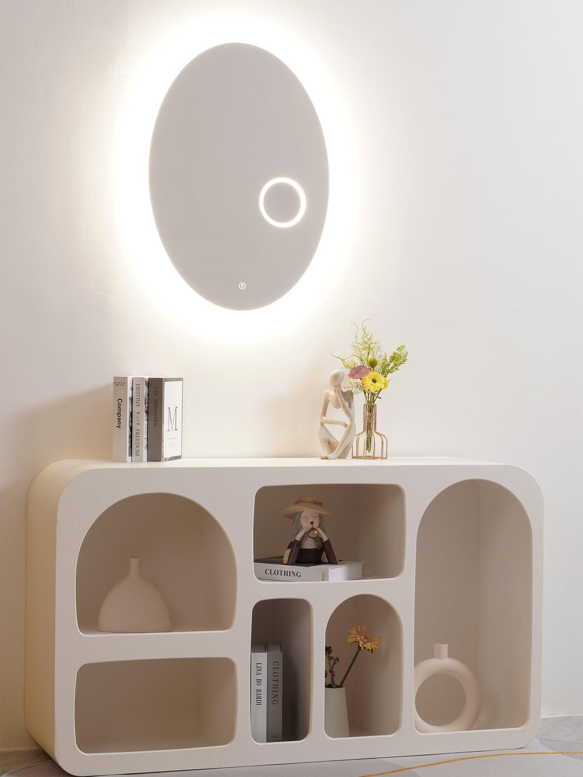 Ovariel Oval Mirror Plastic wandlamp