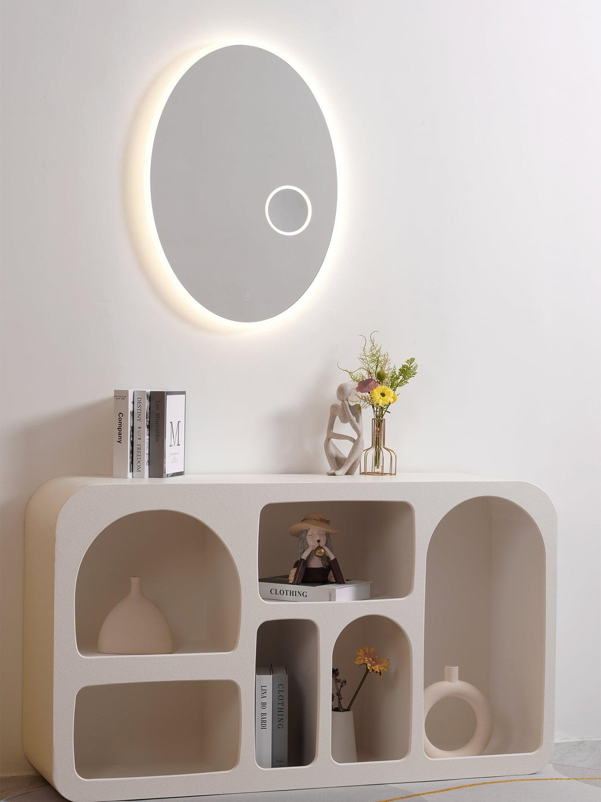 Ovariel Oval Mirror Plastic wandlamp