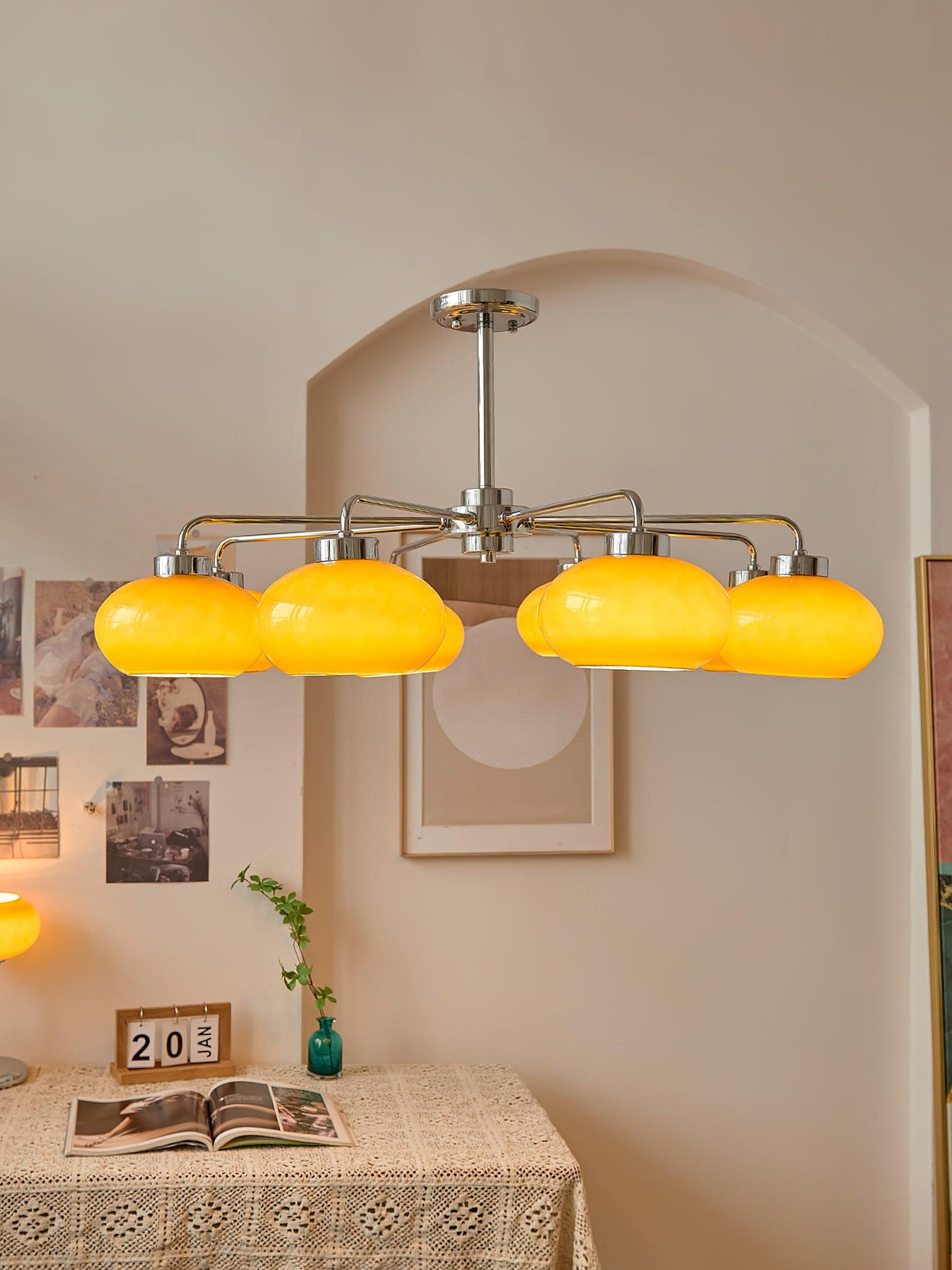 Liorenira Kroonluchter glas chroom Geometrisch Retro