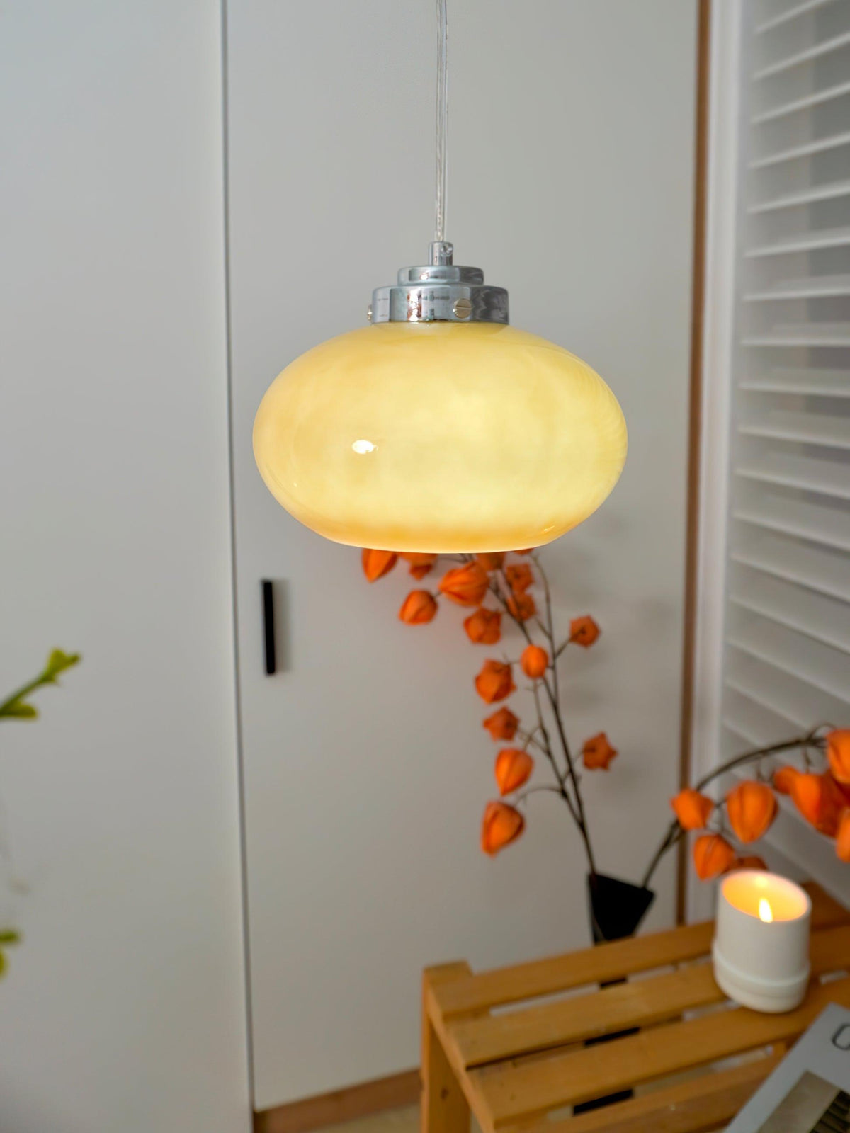 Tavira Retro hanglamp met oranje glas