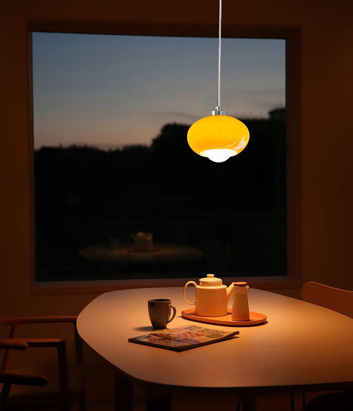 Tavira Retro hanglamp met oranje glas
