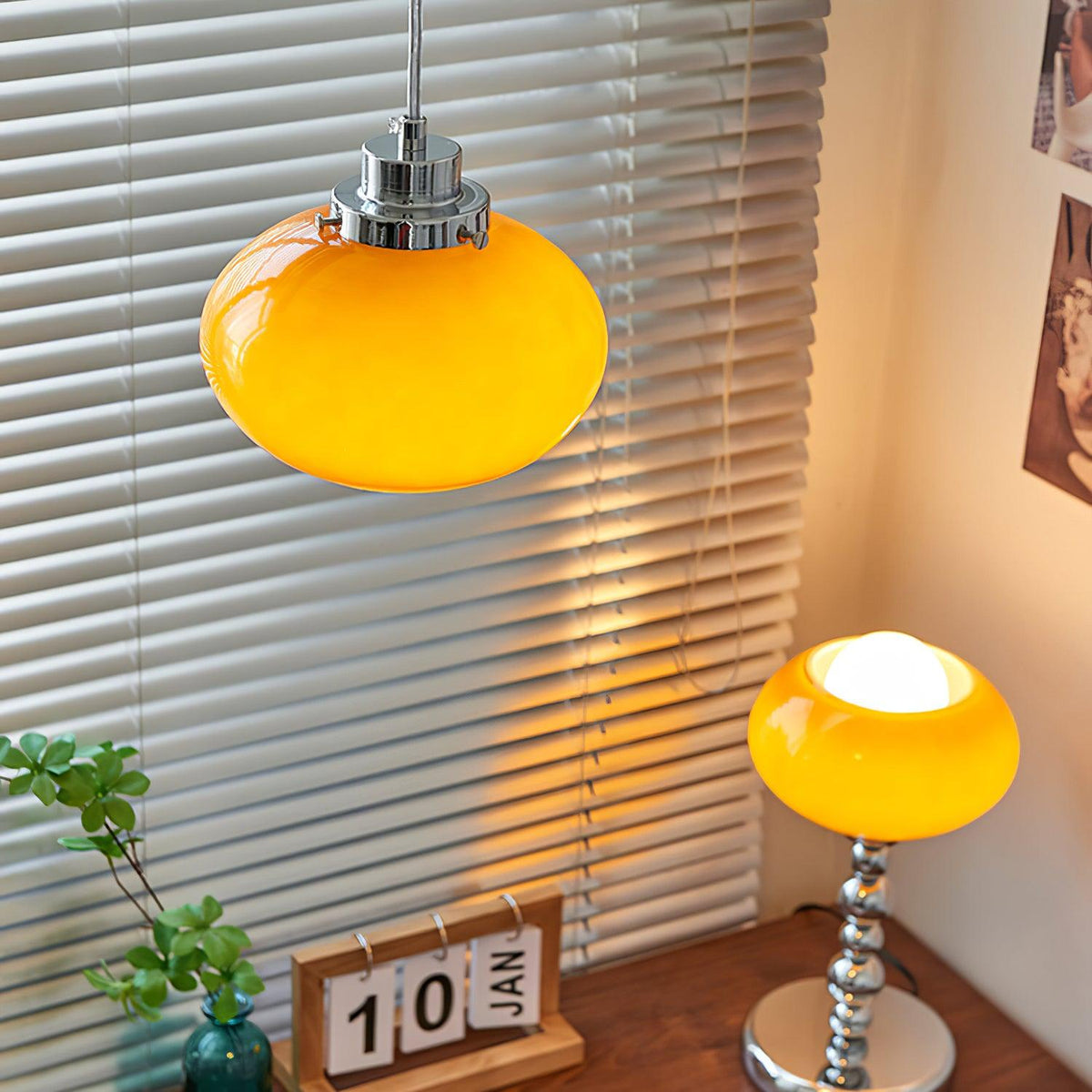 Tavira Retro hanglamp met oranje glas