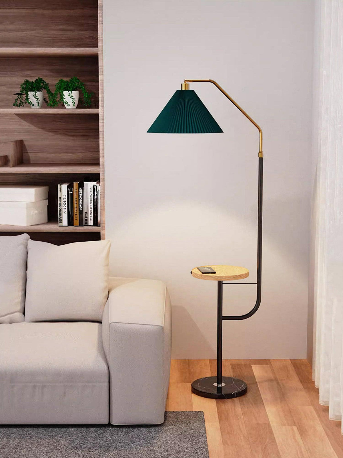 Nexc vloerlamp van marmer en hout