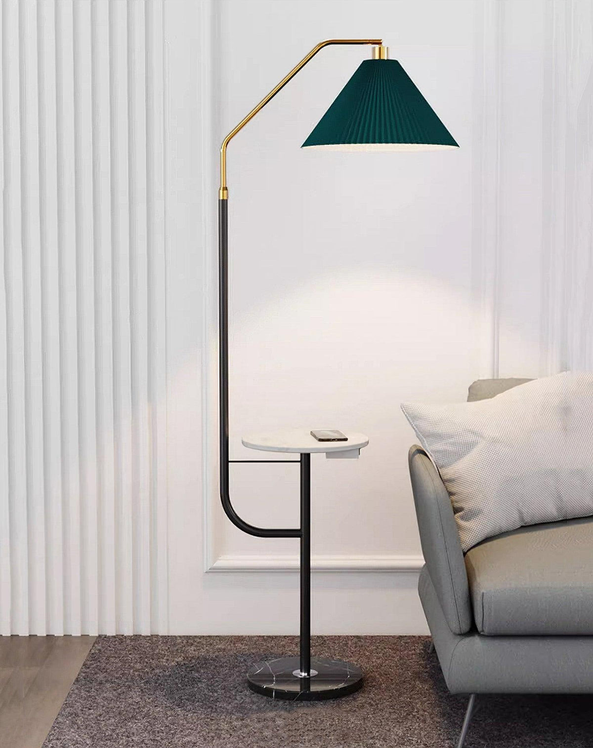 Nexc vloerlamp van marmer en hout