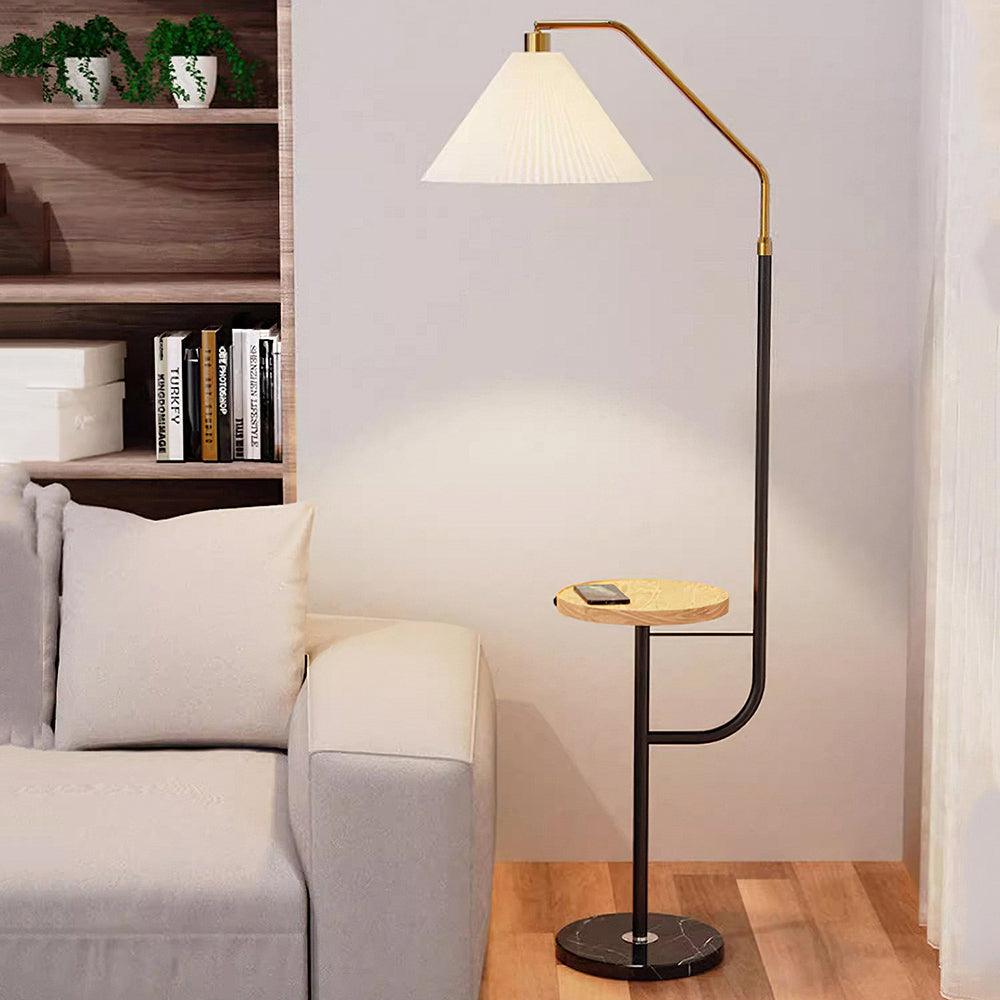 Nexc vloerlamp van marmer en hout
