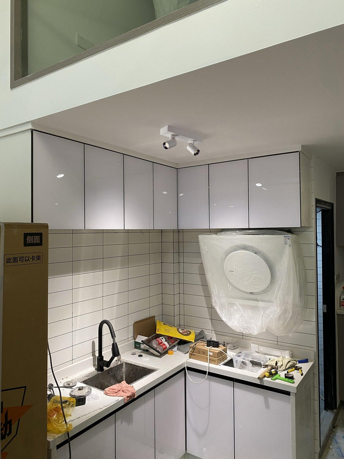 Falis POG-plafondlamp dubbel lineair met verstelbare spots